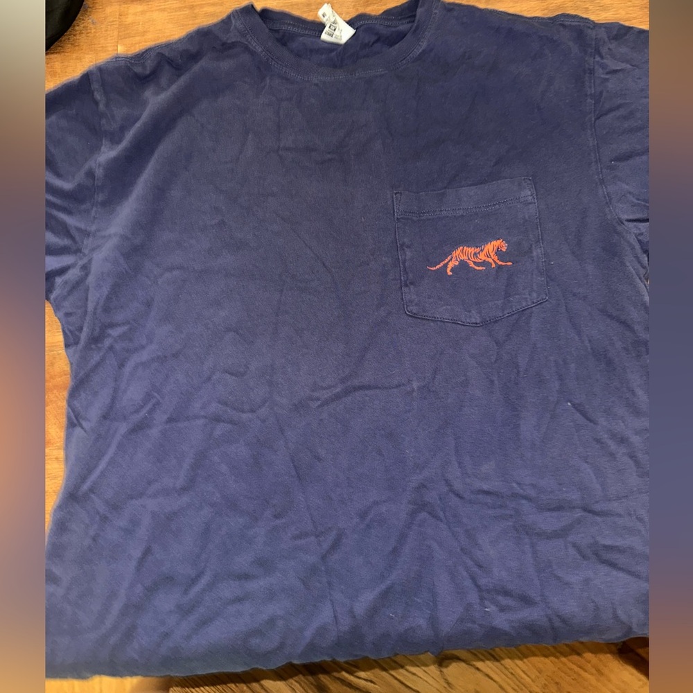 Proper Cotton Auburn Navy T-Shirt with Orange Tiger Detail